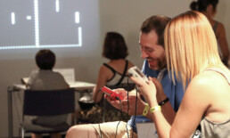 Pong and Tetris on Game Boy at Maison d'Ailleurs during the Numerik Games festival
