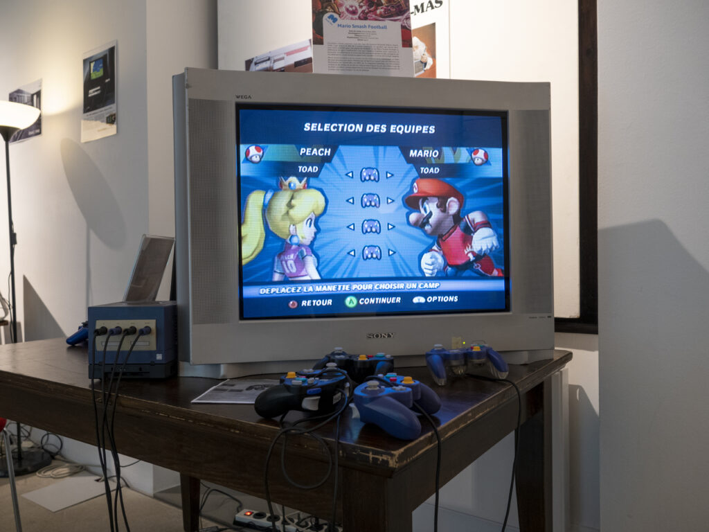 Le jeu vidéo Mario Smash Football (2005) sur Nintendo GameCube durant les JOJ Lausanne 2020