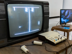 La console de jeu dédiée Rado Sonic Pong (~1977) durant les JOJ Lausanne 2020