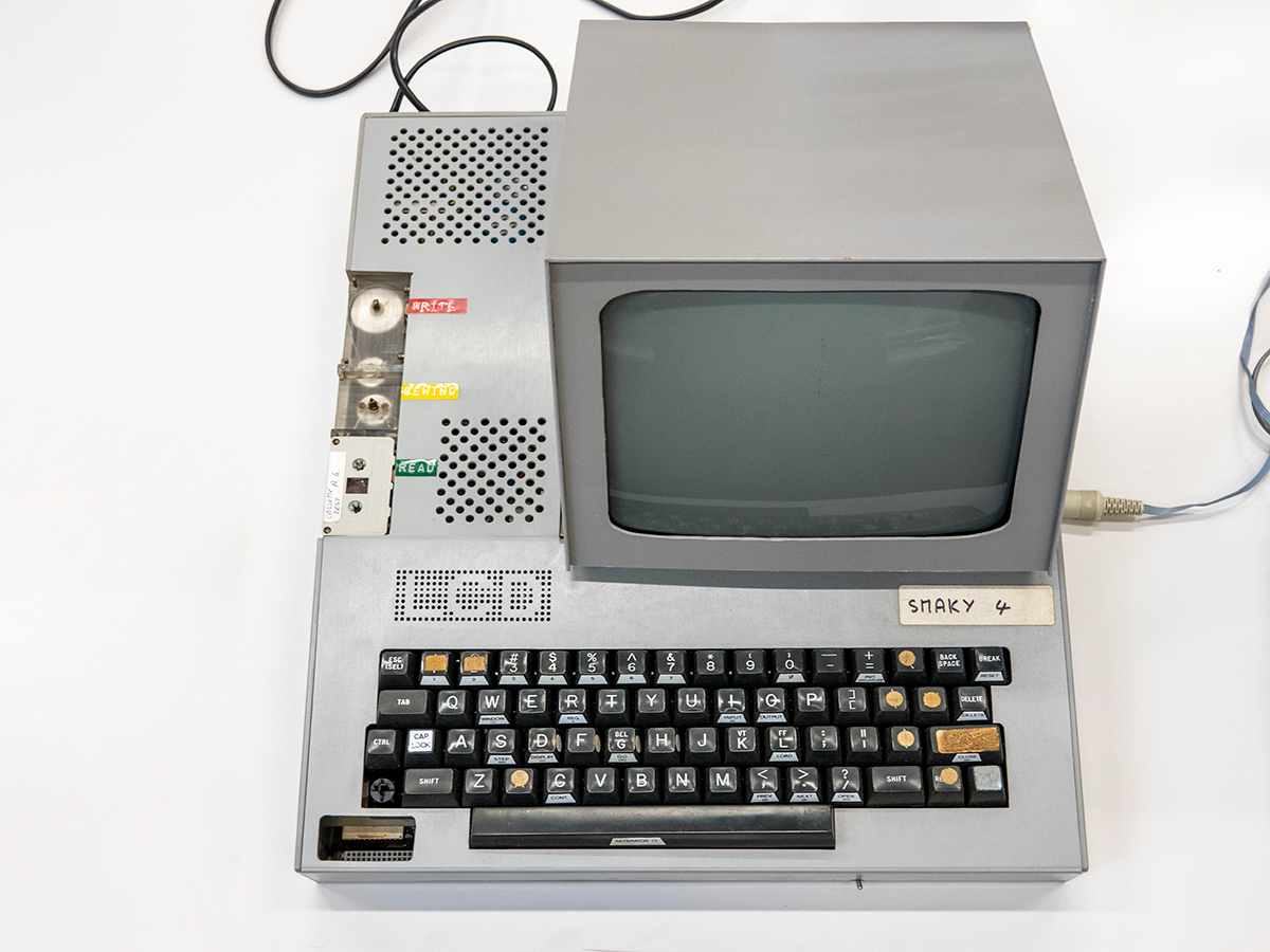 Smaky 4 fabriqué par André Guignard, avec le prototype du lecteur de cassette inventé pour le Scrib | © Musée Bolo