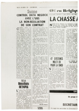 14/10/1974: le premier article de la correspondante en Suisse de 01 Informatique Marielle Stamm. Le début d’une belle, et prolifique carrière de journaliste: plus de 4000 articles écrits en 23 ans!