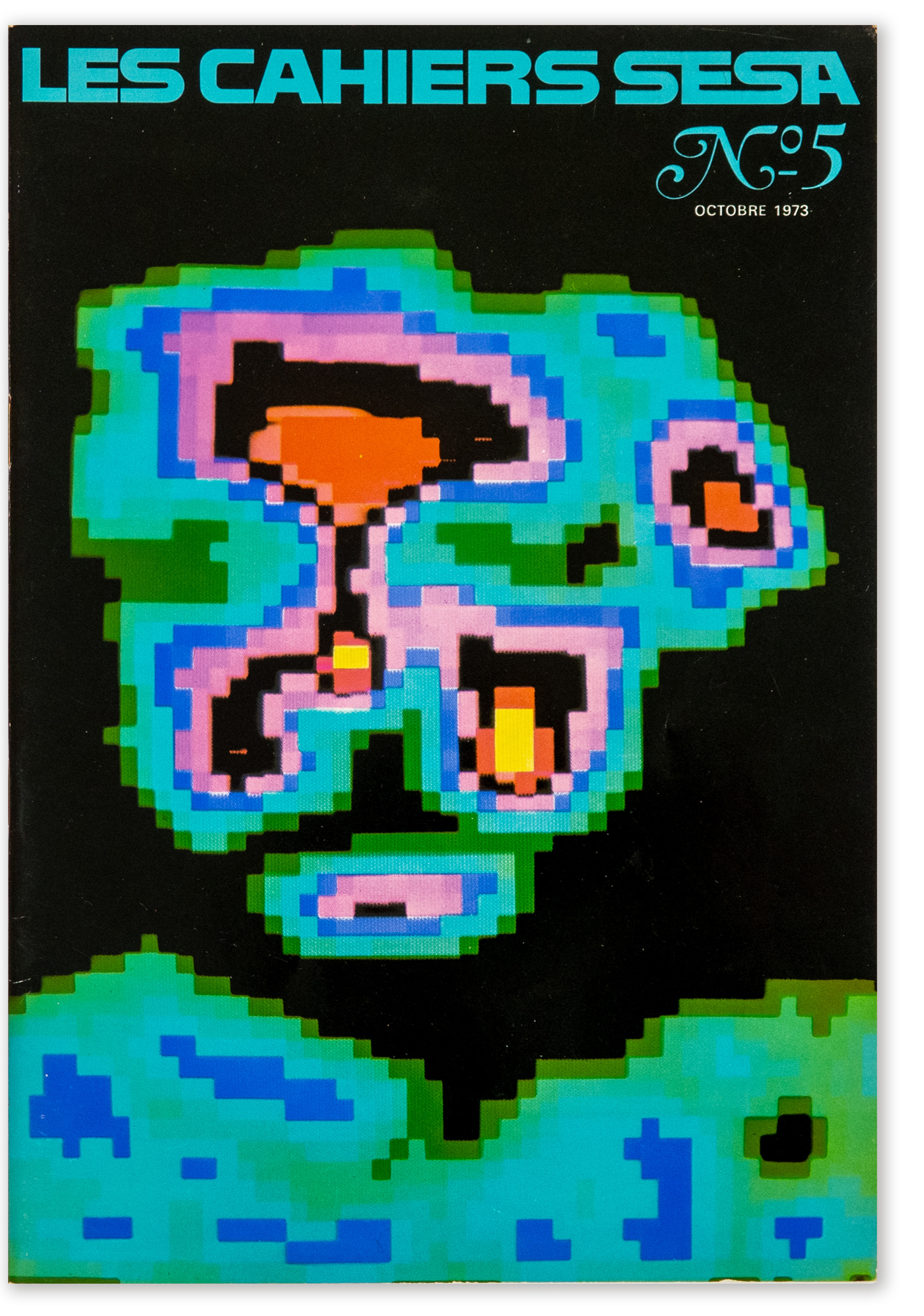 Couverture du Cahier SESA N° 5 1973, Portrait d’Einstein pixellisé, par Herbert Franke.