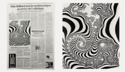 Interview de John Hubbard par Marielle Stamm pour Le Nouveau Quotidien (09/12/1992), zoom sur l’œuvre représentant des fractales | © Musée Bolo