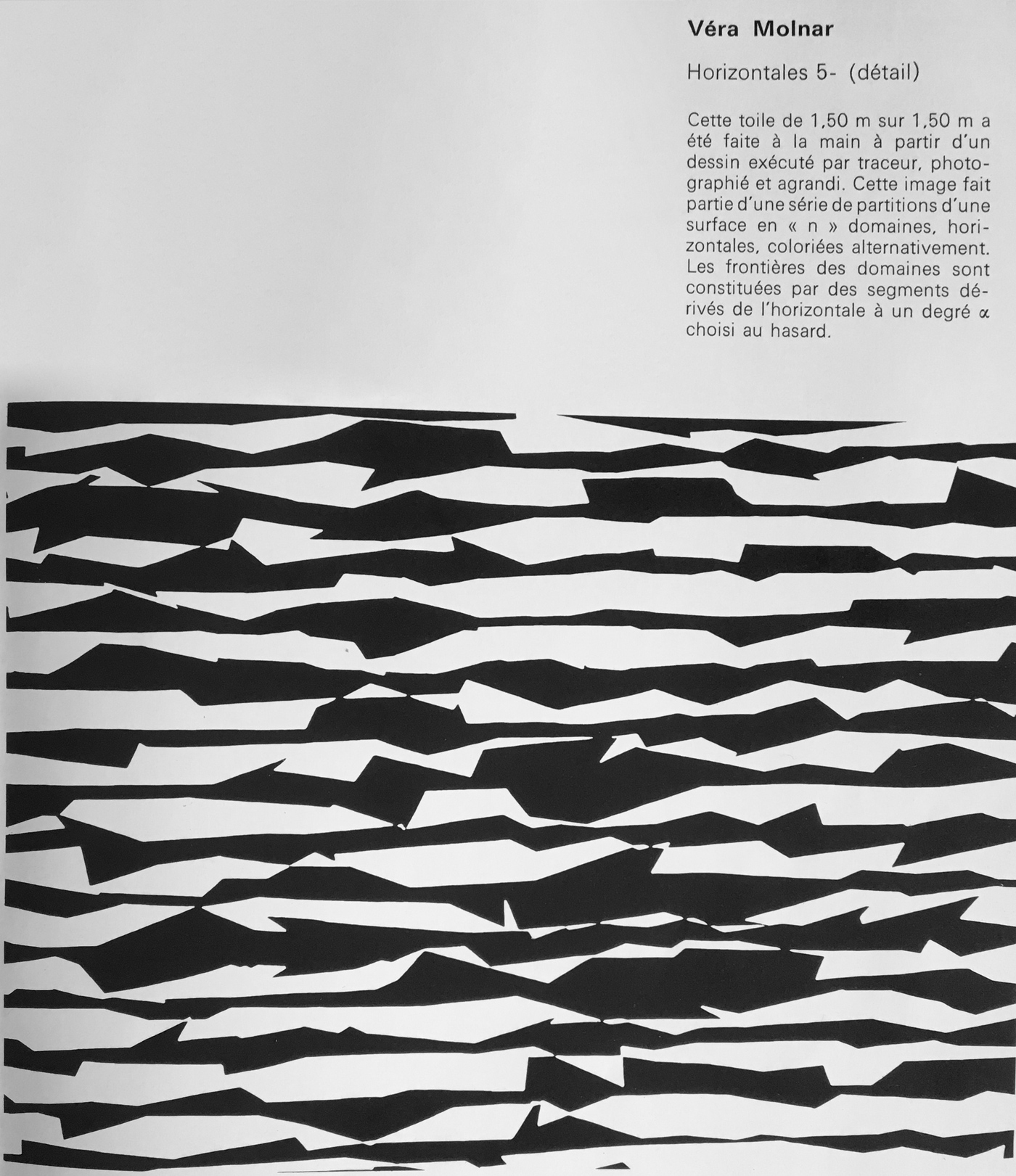 Page dédiée à Vera Molnar dans le Cahier SESA N°5 de l’exposition de 1973.
