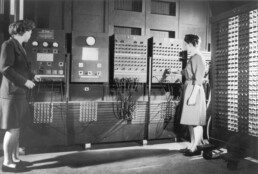 Two women operating ENIAC